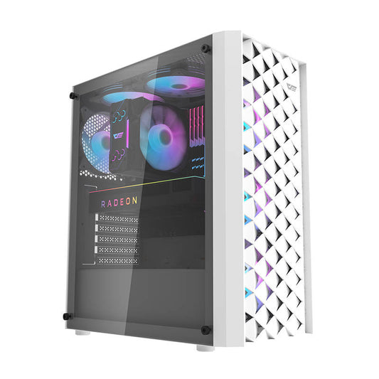 Darkflash DK351 θήκη υπολογιστή (λευκή) + 4 ανεμιστήρες RGB