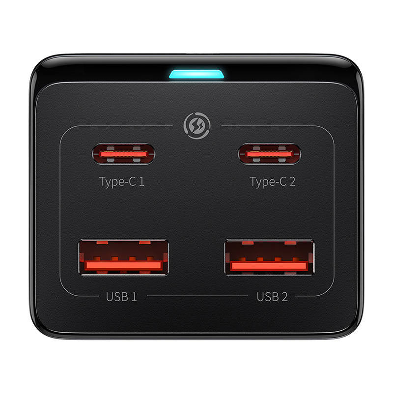 Baseus Φορτιστής/Πολύπριζο GaN3 Pro 2xUSB + 2xUSB-C + AC, 100W (Μαύρο)
