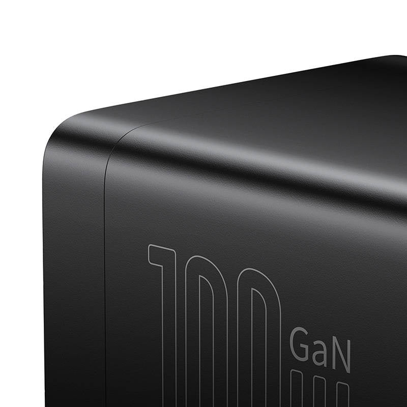 Baseus Φορτιστής/Πολύπριζο GaN3 Pro 2xUSB + 2xUSB-C + AC, 100W (Μαύρο)