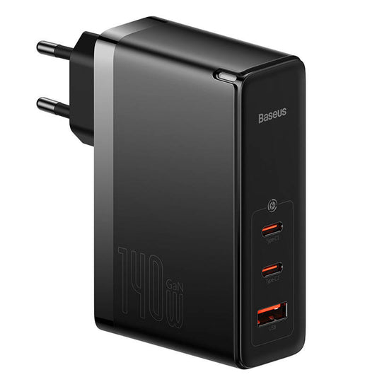 Baseus  Φορτιστής GaN5 Pro 2xUSB-C + USB 140W (Μαύρο)