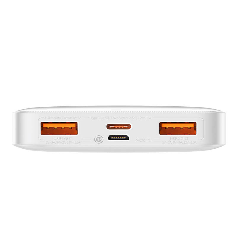 Baseus Powerbank Bipow 10000mAh, 2xUSB, USB-C, 20W (Λευκό)