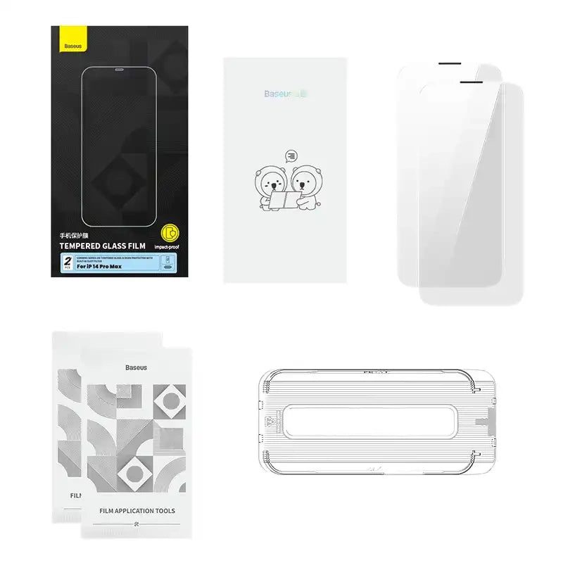 Baseus Προστατευτικό Οθόνης Tempered Glass Corning με Φίλτρο Σκόνης για iPhone 14 Pro Max (Διαφανές)