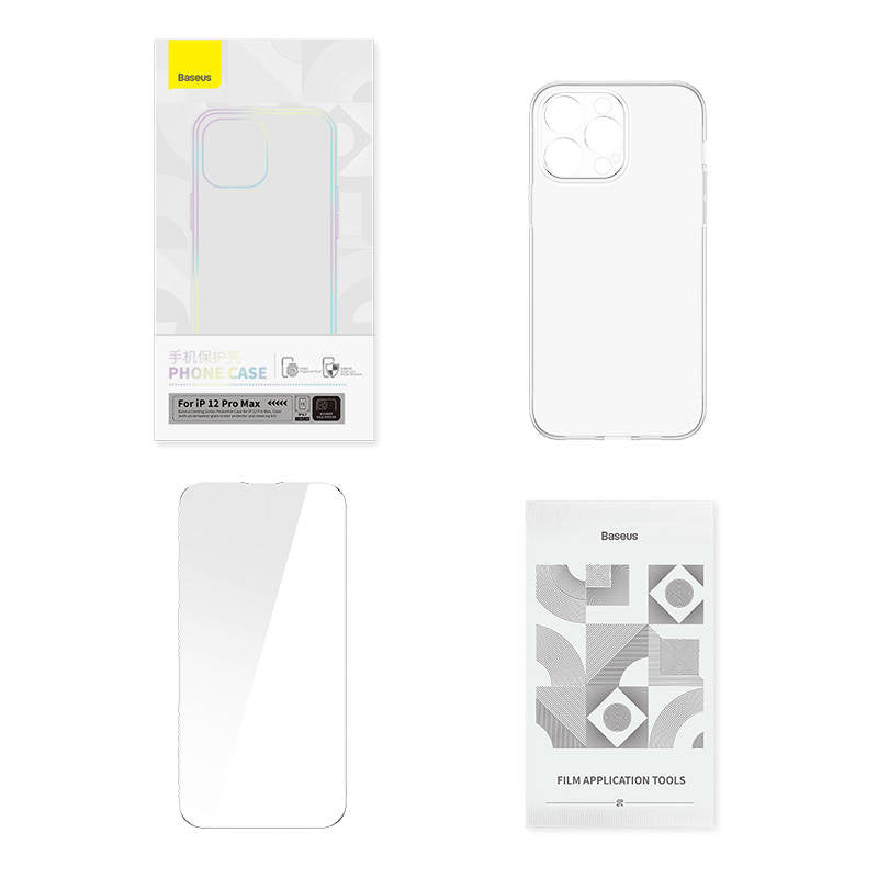 Baseus Θήκη και Προστατευτικό Οθόνης Tempered Glass Corning για iPhone 12 Pro Max (Διαφανές)