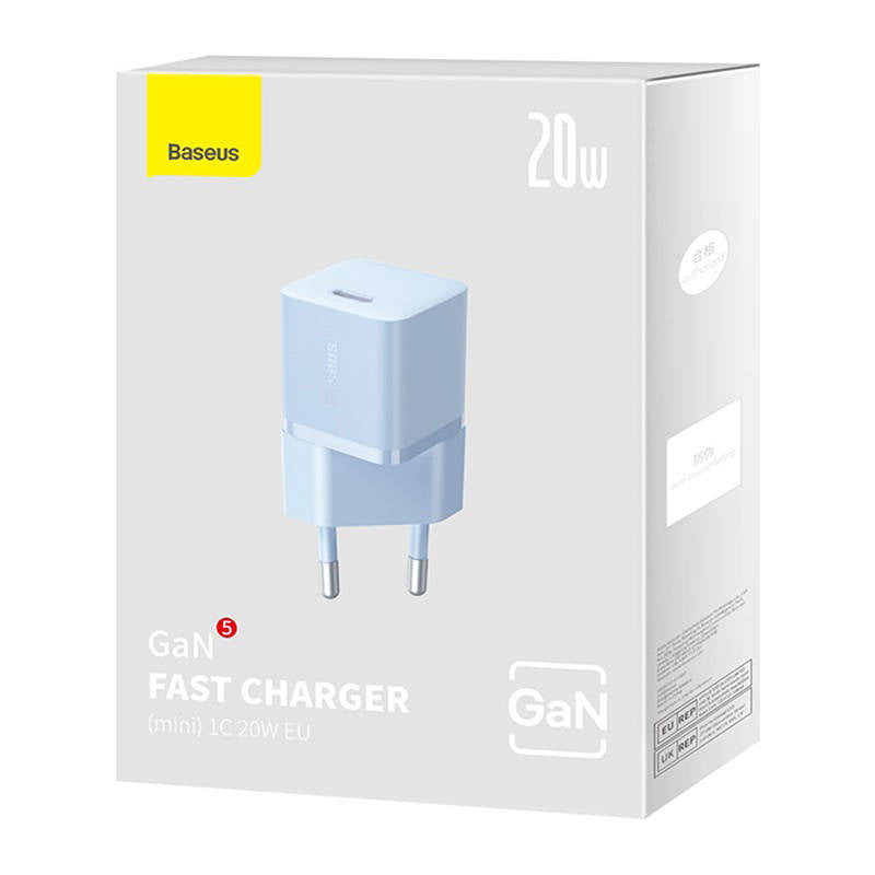 Baseus Mini Φορτιστής GaN5 20W (Γαλάζιο)
