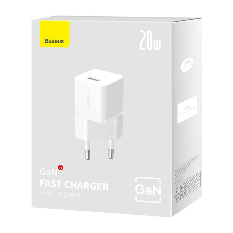 Baseus Mini Φορτιστής GaN5 20W (Λευκό)