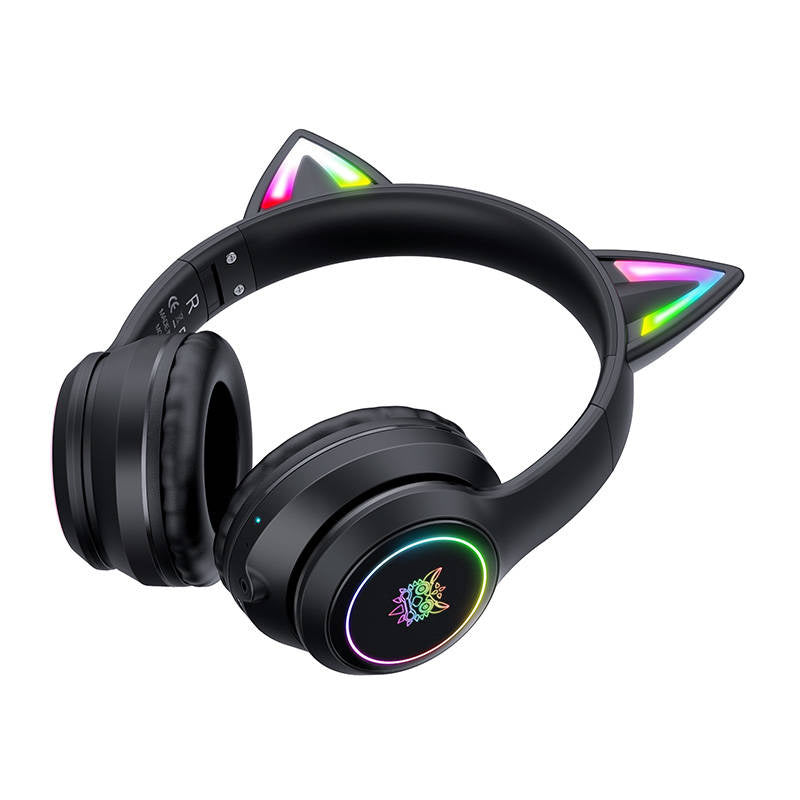 ONIKUMA Ασύρματα Ακουστικά Gaming B90 με Αυτιά Γάτας (Μαύρο)