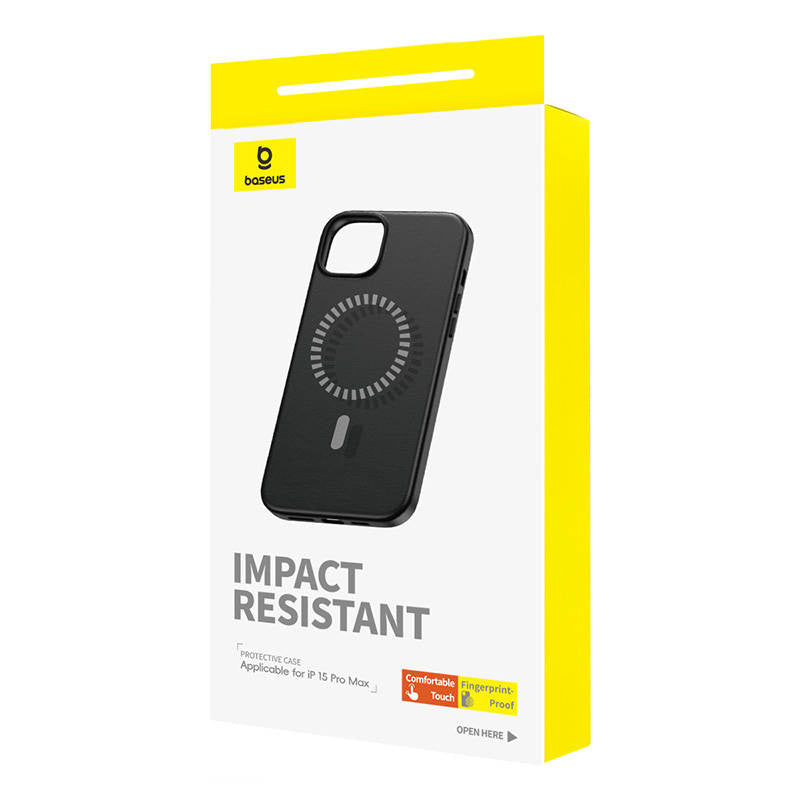 Baseus Μαγνητική Θήκη Τηλεφώνου Fauxther Series για iPhone 15 ProMax (Μαύρο)