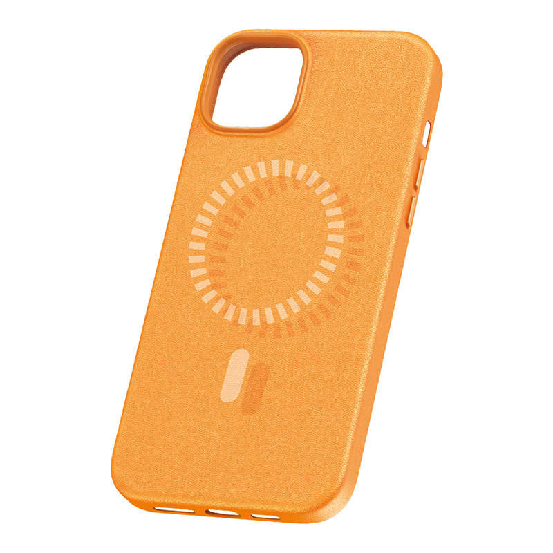 Baseus Μαγνητική Θήκη Τηλεφώνου Fauxther Series για iPhone 15 Plus (Πορτοκαλί)