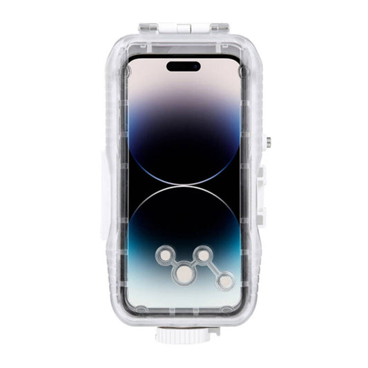 Plastic waterproof phone case Puluz for iPhone 15 Plus/15 Pro Max/14 Plus/14 Pro Max/13 Pro Max/12 Pro Max/11 Pro Max (white)