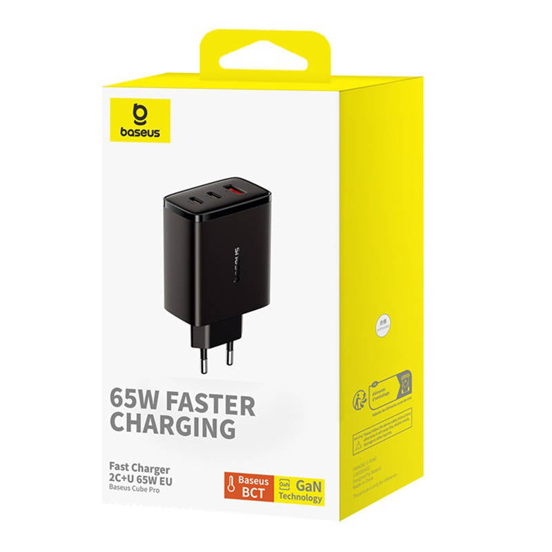 Baseus Φορτιστής OS-Cube Pro 2xUSB-C + USB, 65W (Μαύρο)