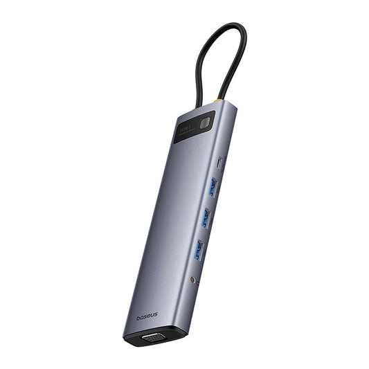 Baseus Docking Station 11σε1 StarJoy Metal Glam Series, USB-C σε HDMI +VGA + 3 x USB 3.0 + USB 2.0+USB-C PD + RJ45 + SD/TF +3.5mm (Γκρι)