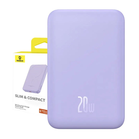 Baseus Powerbank Magnetic Mini 5000mAh, USB-C 20W (Λιλά)