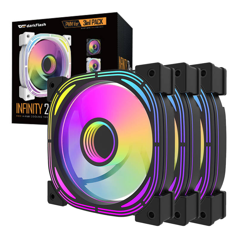 Darkflash Σετ Ανεμιστήρων PC ARGB INF24 3σε1 (Μαύρο)