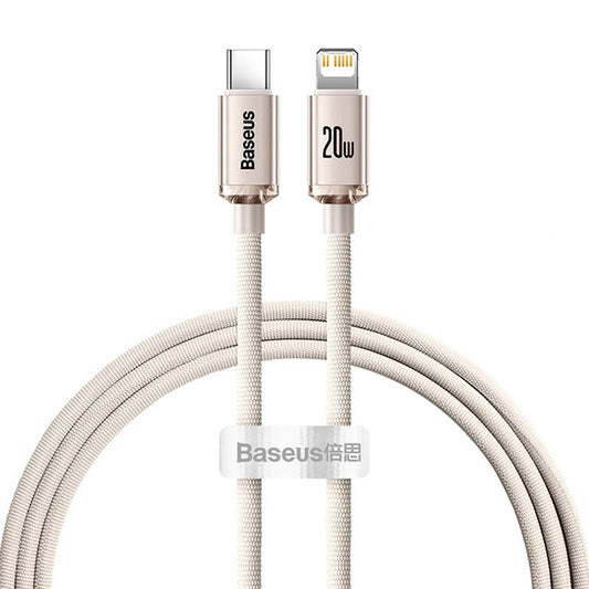 Baseus Crystal Shine USB-C to iP cable, 20W, 1.2m (pink)