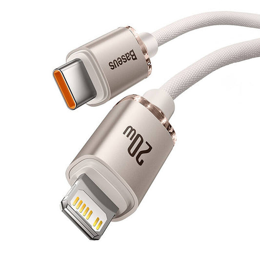 Baseus Crystal Shine USB-C to iP cable, 20W, 1.2m (pink)