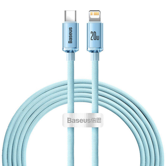 Baseus Crystal Shine USB-C to iP cable, 20W, 2m (blue)