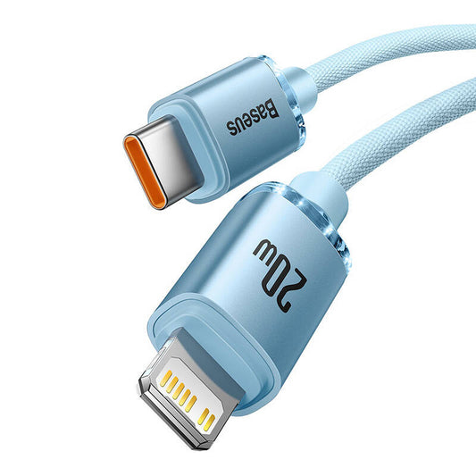 Baseus Crystal Shine USB-C to iP cable, 20W, 2m (blue)