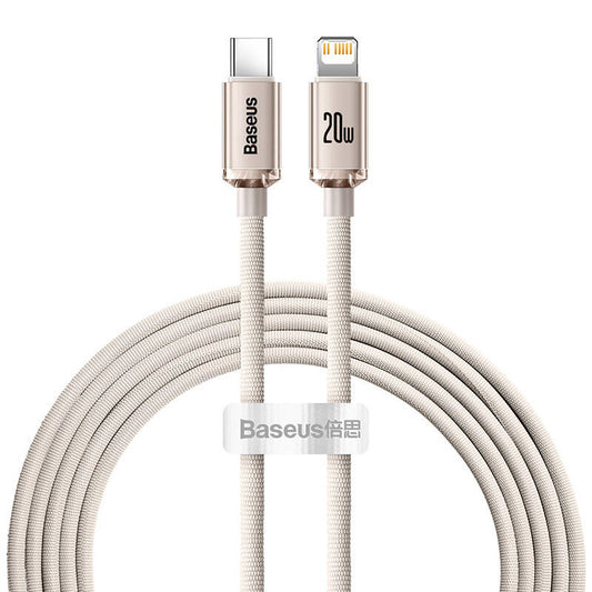 Baseus Crystal Shine USB-C to iP cable, 20W, 2m (pink)