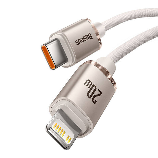Baseus Crystal Shine USB-C to iP cable, 20W, 2m (pink)