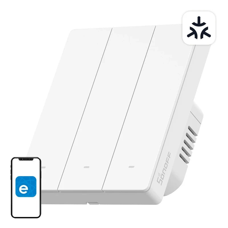 Smart wall switch SONOFF M5-3C-80W Matter (3-channel, to frame)