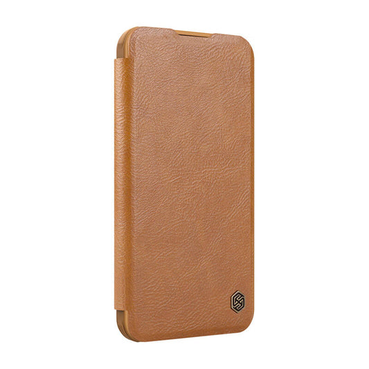 Nillkin Qin Prop Leather Case iPhone 16 (brown)