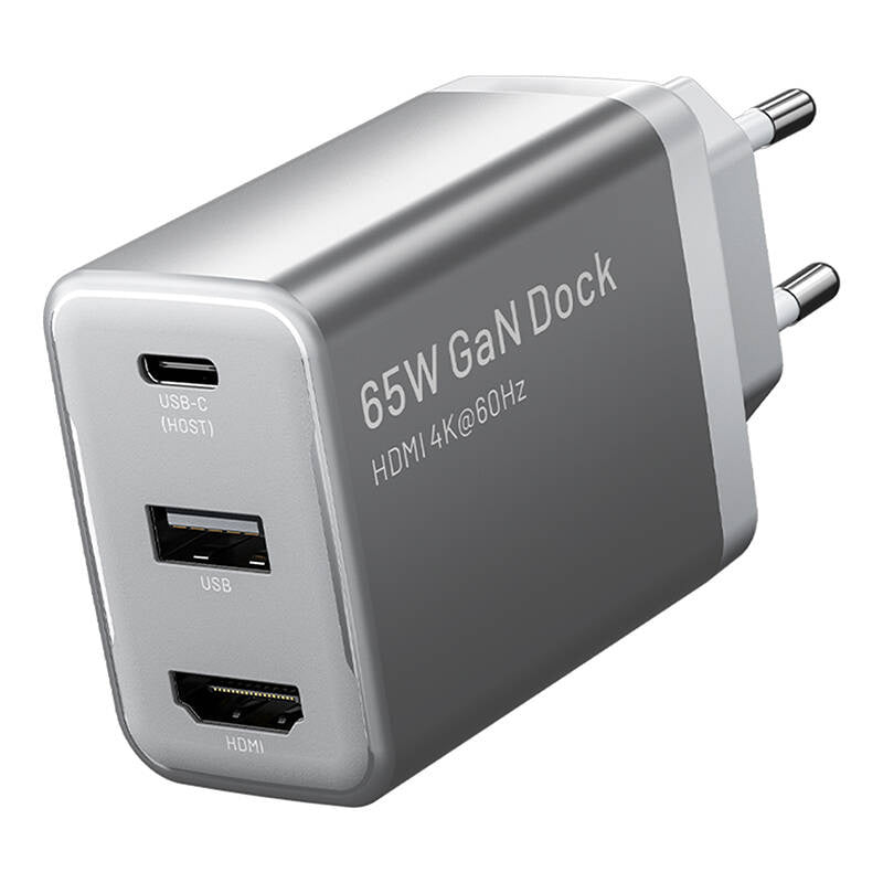 3-port USB(C+A)+HDMI GaN Dock (60W/5W/4K@60Hz)