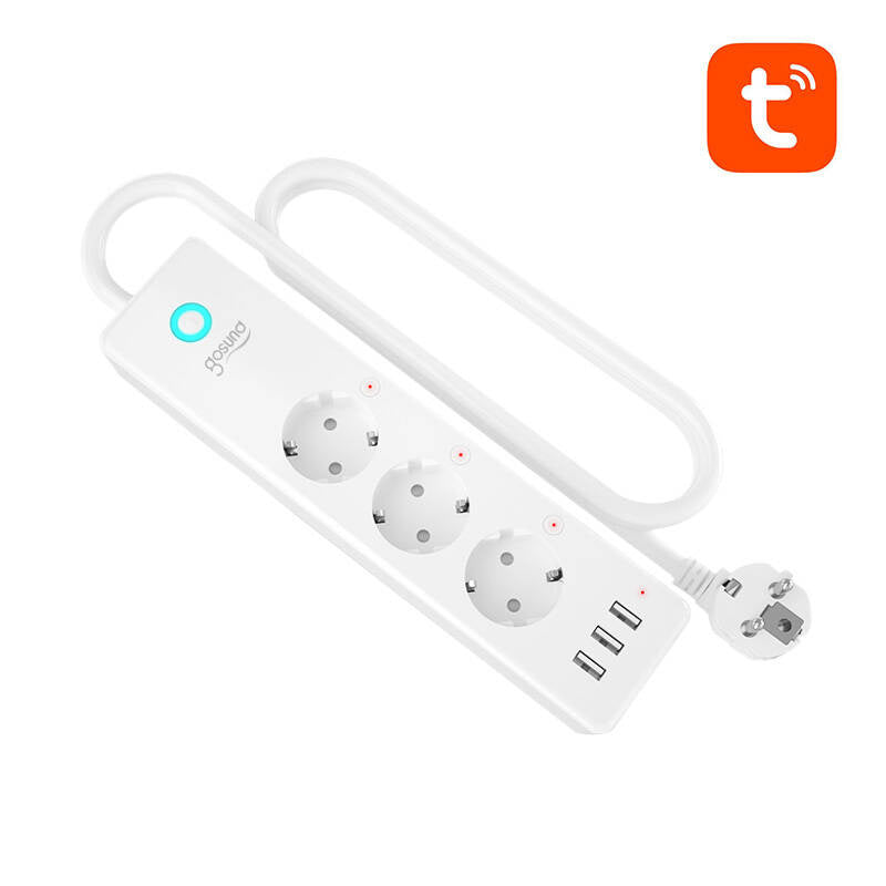 Smart WiFi power strip Gosund P1 PLUS (4x AC schuko, 3x USB-A) Tuya