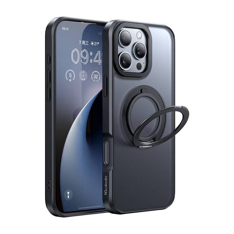 McDodo PC-4932 MagSafe  Case for iPhone 16 Pro with stand (black)