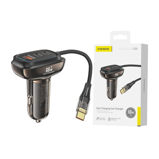 3-Port Car charger Foneng C20 A+C+C 66W 3