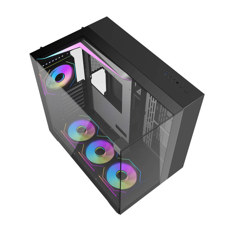 Darkflash Computer Case TH285 4 fans (Black)