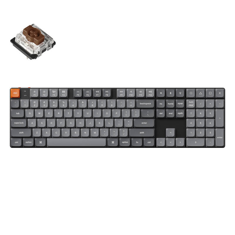 Wireless custom mechanical keyboard Keychron K5 Max QMK/VIA White backlight Low profile Brown Switch
