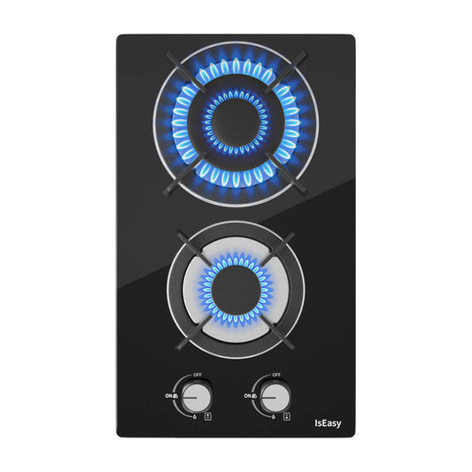 Glass Panel Gas Stove IsEasy MGBG-312A Two-zones