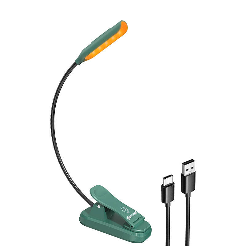 Wireless lamp Glocusent mini clip-on book light, USB-C (Green)