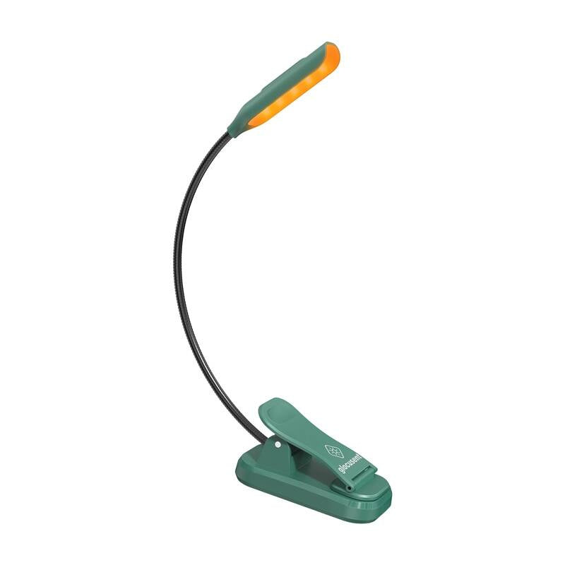 Wireless lamp Glocusent mini clip-on book light, USB-C (Green)