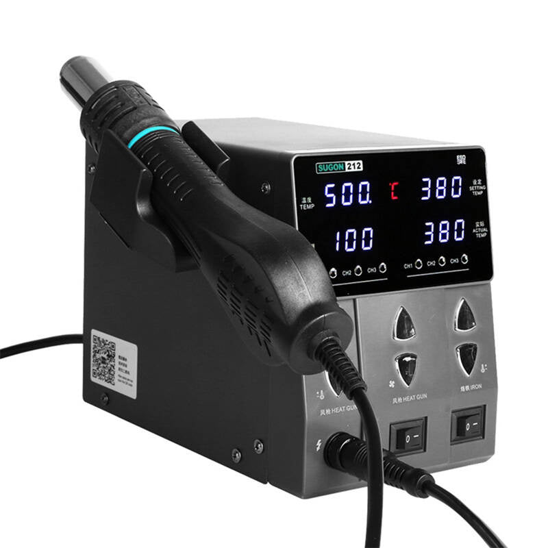 SUGON 212 2in1 Hot Air Soldering Station + T12 Blower Gun