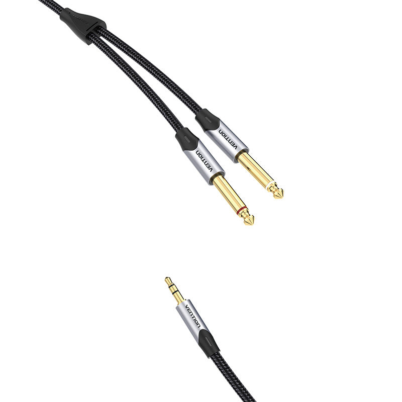 Audio cable 3.5mm male to 2x jack 6.35mm male Vention BARHL 10m