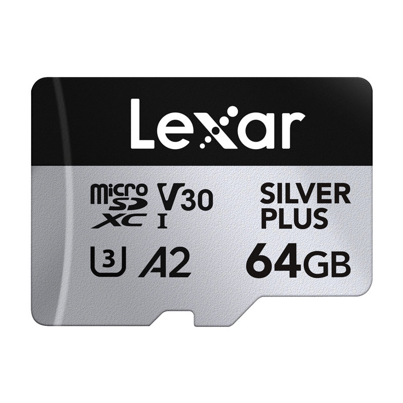 Set of 2 memory cards Lexar High-Performance Silver Plus microSDXC 2x64GB + adapter