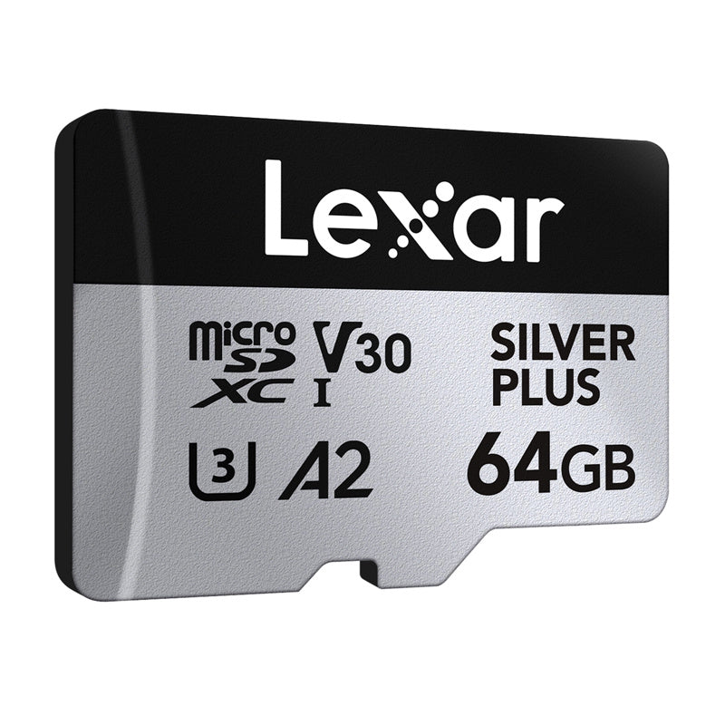 Set of 2 memory cards Lexar High-Performance Silver Plus microSDXC 2x64GB + adapter