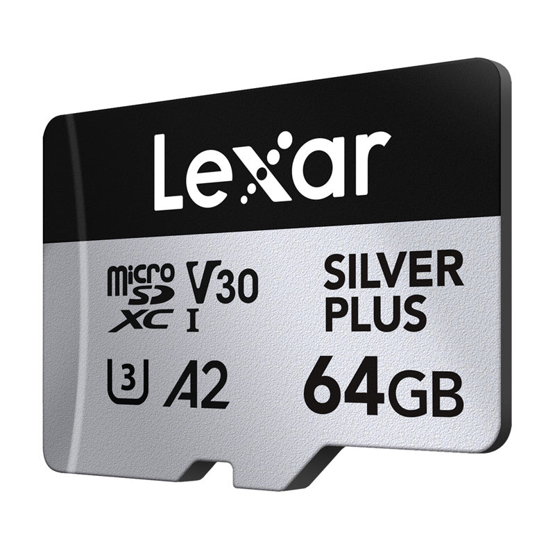 Set of 2 memory cards Lexar High-Performance Silver Plus microSDXC 2x64GB + adapter