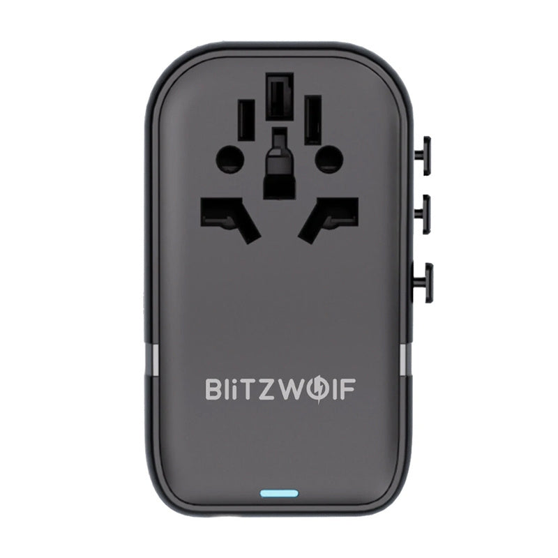 Travel Adapter 5in1 Blitzwolf BW-TA2 2xUSB PD + 2xC QC + C GaN 100W