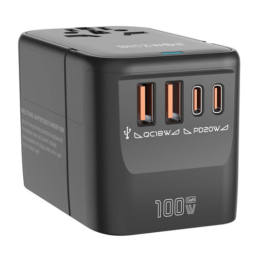 Travel Adapter 5in1 Blitzwolf BW-TA2 2xUSB PD + 2xC QC + C GaN 100W