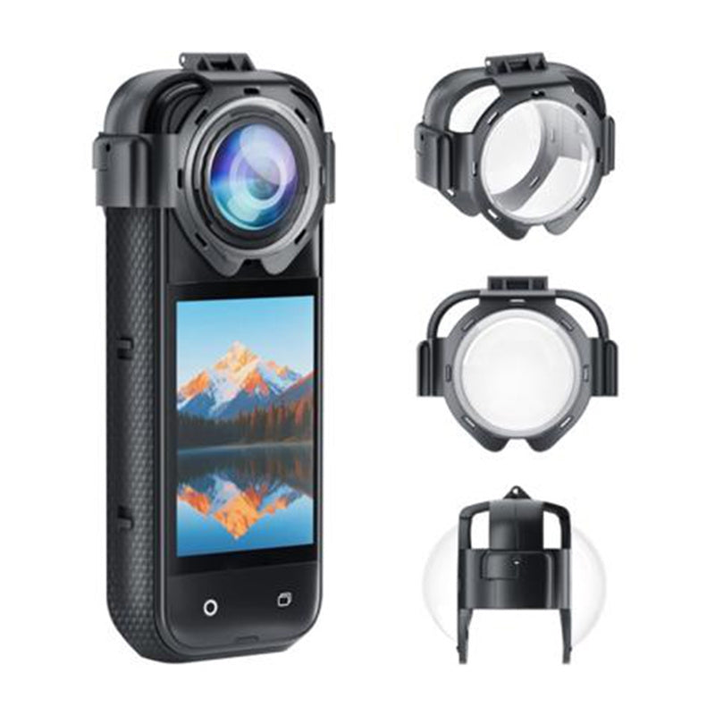For Insta360 X5 PULUZ Snap-on Optical Tempered Glass Lens Guard Protective Cover (Transparent)