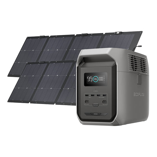 Bundle: Power station EcoFlow Delta 3 1500 + 2x portable solar panel 220W