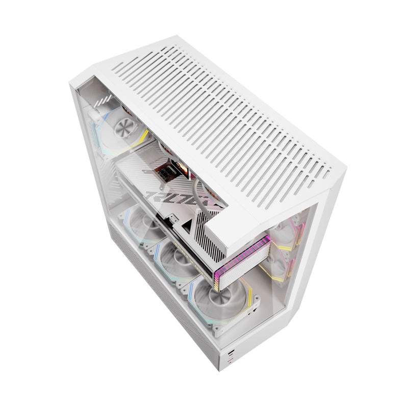 DarkFlash Computer Case DY460 White with 4 ARGB fans