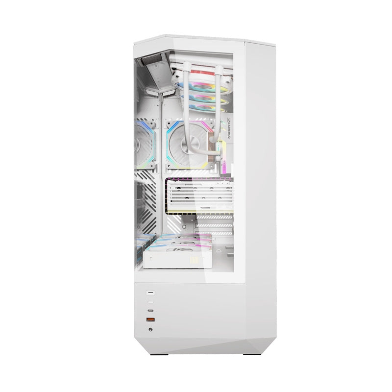 DarkFlash Computer Case DY460 White with 4 ARGB fans
