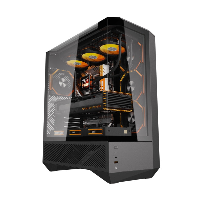 DarkFlash Computer Case DY460 Black with 4 ARGB fans