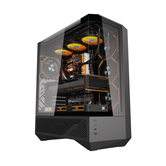 DarkFlash Computer Case DY460 Black with 4 ARGB fans