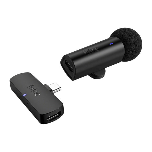 Fifine Wireless lavalier microphone M6, USB-C (black)