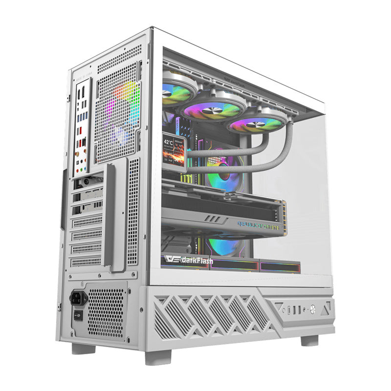 DarkFlash Computer Case DS950 White (+6 Fans)