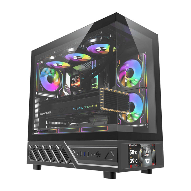 DarkFlash Computer Case DS950+screen Black (+6 Fans)